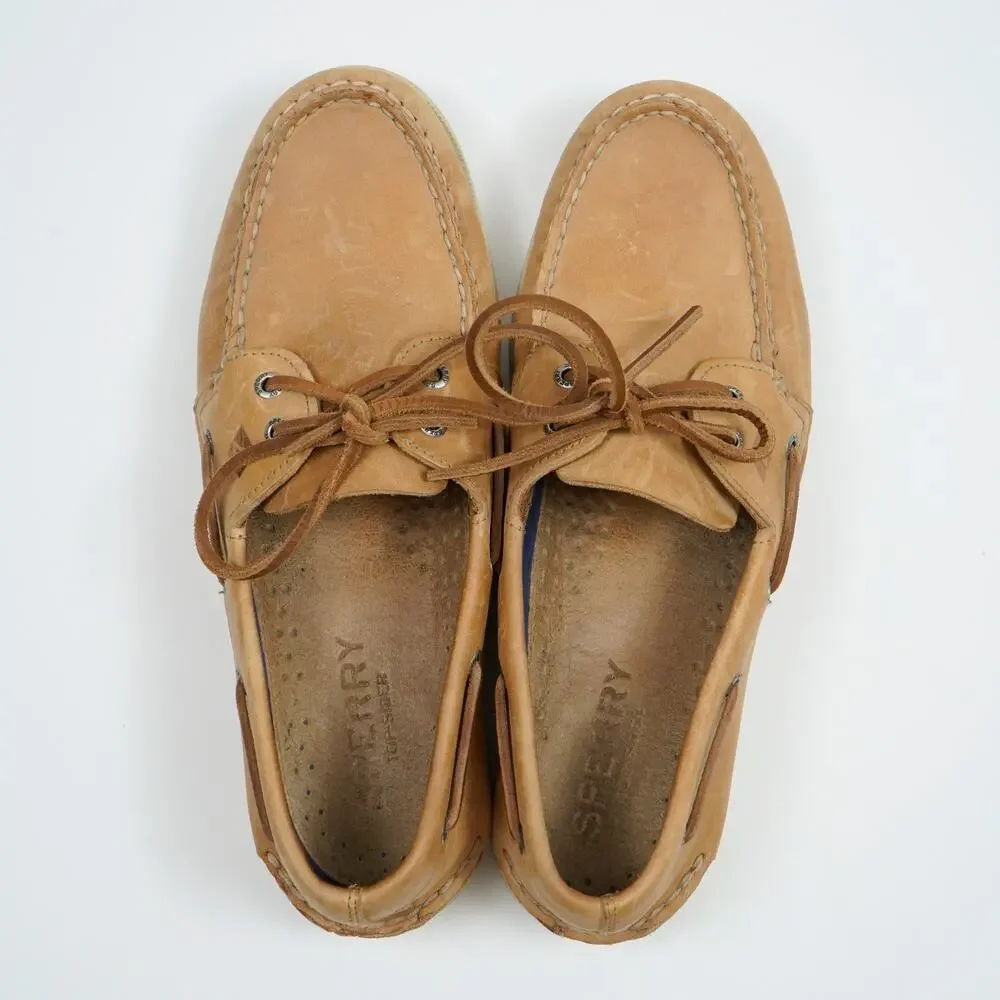Sperry Authentic Original 2-Eye Boat Shoes Men's 10.5 Leather Tan Deck Shoes